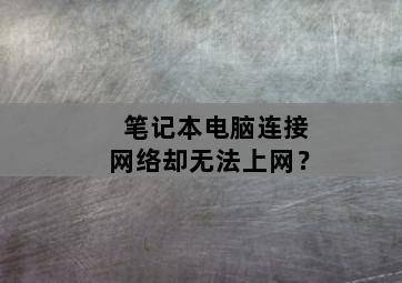 笔记本电脑连接网络却无法上网? 笔记本电脑连接网络却无法上网?-图片2